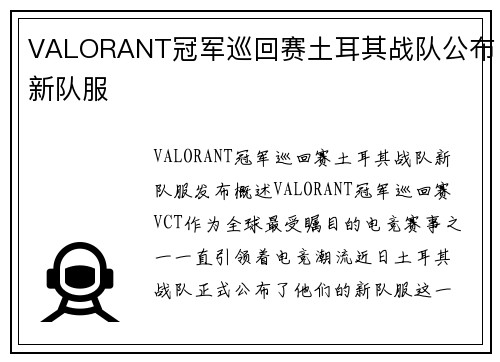 VALORANT冠军巡回赛土耳其战队公布新队服